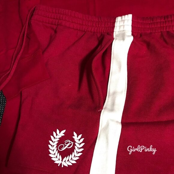 Victoria's Secret PINK short OUTFIT IN RED LACQUER LOGO WITH CAMPUS TEE SIZE XL - Picture 6 of 9